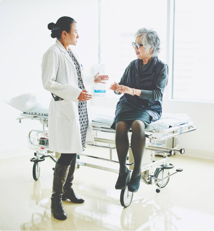 Aya Locums image of a doctor and patient